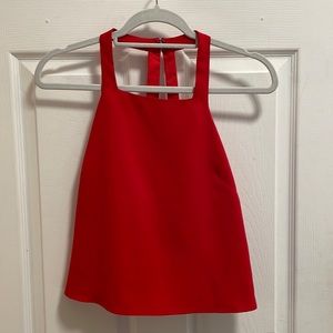 Red Parker High Neck Tank with Strappy Back